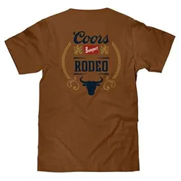 Tee Luv Men's Coors Banquet Beer Shirt - Front and Back Coors Rodeo Bull T-Shirt