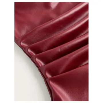 Chic Faux Leather Strapless Tube Top for Night Out