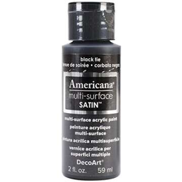 DecoArt Americana Multi-Surface Satin Acrylics Paint, Black Tie, 2-Oz
