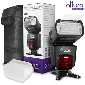Altura Photo Studio Pro Flash Kit for Nikon DSLR Bundle with 2pcs I-TTL Flash AP-N1001, Dual Wireless Flash Trigger Set and Accessories
