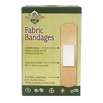 All Terrain Fabric Bandages, Latex-Free Flexible Protection, 30 Count, Assorted Sizes, Sterile