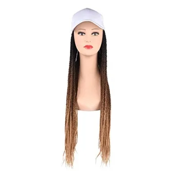 Yunkang 24-Inch Braided Baseball Cap Wig with Ombre Hair