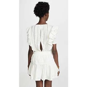LOVESHACKFANCY Women's Natasha Dress, White, L