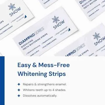 SNOW Diamond Teeth Whitening Strips | Gentle & Enamel Safe White Strips for Teeth Whitening | at-Home Dental Hygiene & Tooth Care for a White Smile Easy Convenient Tooth 42 Ct