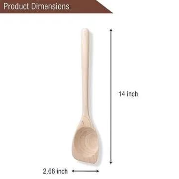 LOCDION Premium Wooden Spoons for Cooking-Maple Wood Kitchen Utensils for Serving,Stirring,Scraping,Flipping-Versatile Wood Spatula with Comfort Grip,Non-Stick Cookware Safe
