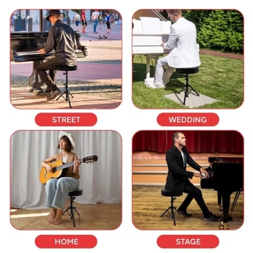 Adjustable Pyle Drum Stool for Musicians and Drummers