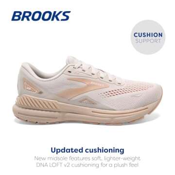Brooks Women’s Adrenaline GTS 23 Supportive Running Shoe - Crystal Grey/Villa/White - 8.5 Medium