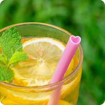 Charming Pink Heart Shaped Straws for Celebrations