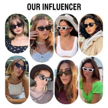 DUCO Cat Eye Sunglasses - Polarized, Stylish, UV400 Protection