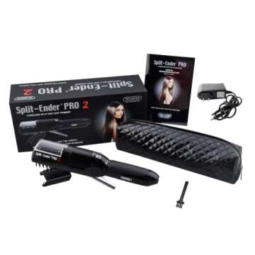Split-Ender Pro 2 - The Original Cordless Split End Hair Trimmer Automatic Rechargeable Home Tool Hair Clipper 2-in-1 for Dry Damaged Splitting Broken Brittle Straight Curly Frizzy Beauty - Black