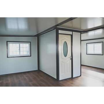 Portable Prefabricated Tiny Home to live in 13x20ft, Mobile Expandable Plastic Prefab House including toilet & shower inside for living, and used for Booth, Office, Guard House, Shop, Villa, Warehouse