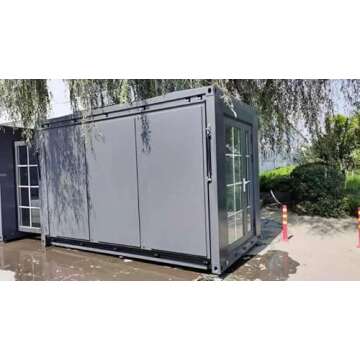 Portable Prefabricated Tiny Home to live in 13x20ft, Mobile Expandable Plastic Prefab House including toilet & shower inside for living, and used for Booth, Office, Guard House, Shop, Villa, Warehouse