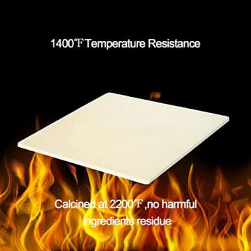 Pizza Stone for Oven and Grill Rectangular, Large Cooking Stone Includes Free Plastic Scraper, Stron...