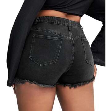 GAGELE Plus Size Denim Shorts Women High Waisted Stretch Summer Jean Shorts