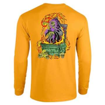 Hardcore Apparel Municipal Waste (Dumpster Fire) Men's Long-Sleeve T-Shirt Yellow