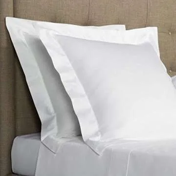 European Square Pillow Shams Set Of 2 Pillowcase Euro Shams 28X28 White Pillow Covers Premium 600 TC European Pillow Shams 100% Soft Egyptian Cotton Gorgeous Euro Size Decorative Pillow Cover/Cases