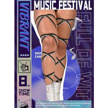 Stylish Non-Slip Rave Leg Wraps for Parties and Festivals