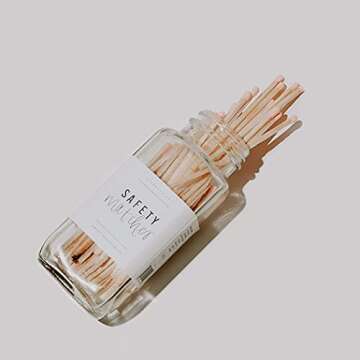 Sweet Water Decor 3.75" Pink Safety Matches - Glass Jar | Approx. 60 Matches | Matchsticks | Home De...
