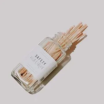 Sweet Water Decor 3.75" Pink Safety Matches - Glass Jar | Approx. 60 Matches | Matchsticks | Home De...