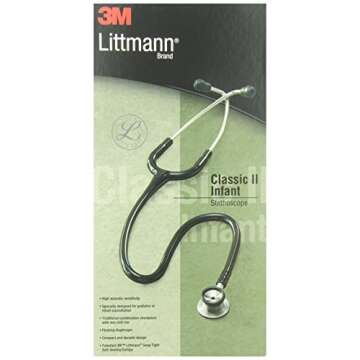 3M Littmann Classic II Infant Stethoscopes, 2114R, Stainless Steel Chestpiece, 28" Red Tube