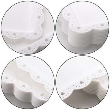 Peohud Elegant White Plastic Serving Tray Set - 12 Pack