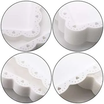 Peohud Elegant White Plastic Serving Tray Set - 12 Pack