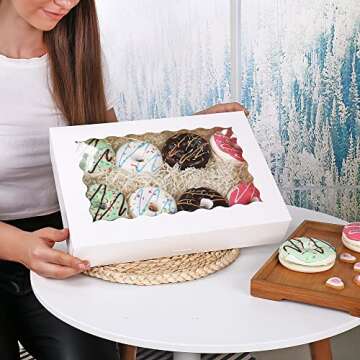 Tcoivs Bakery Boxes 14" x 10" x 2.5" for Treats