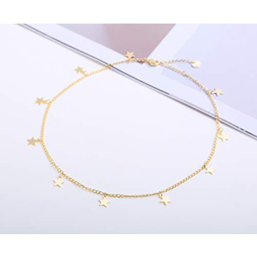 Elegant Star Necklace Choker 14K Gold Plated Accessories