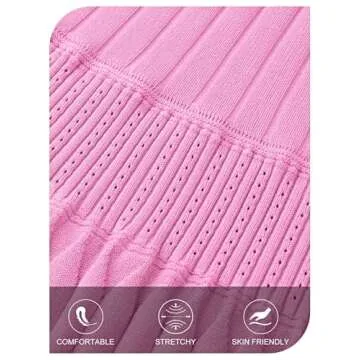 MEROKEETY Women's Summer Sleeveless Mini Dress 2025 Casual Crewneck Crochet A Line Flowy Tank Sundress, Pink, Medium