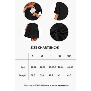 Smallshow Women's Maternity Nursing Dress Ruffle Short Sleeve Breastfeeding Clothes Medium Grey Blue