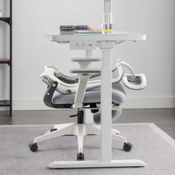 Foldable Office Chair with Foot Rest & Ergonomic Design for Comfort and Space-Saving