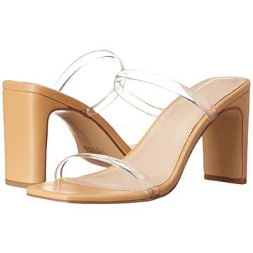 Avery Square Toe Two Strap Heels for Women's Fashion