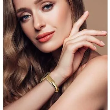 Jullstar Stainless Steel Band Compatible Apple Watch Bracelet Band Women Slim 42mm 44mm 45mm 49mm, Dressy Thin D-shape Metal Jewerly Bangle for iphone watch series ultra 9 8 7 6 5 4 3 2 1 Girl-gold42