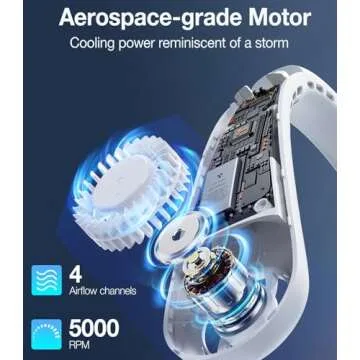 TORRAS COOLiFY [All-New, Upgraded Powerful Airflow] Industry-First Portable Neck Fan - Rechargeable, 360° Airflow, Hands-Free Bladeless Cooling, For Yard Work, Indoor, Outdoor Use - Elegant Ivory