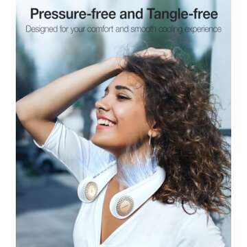 TORRAS COOLiFY [All-New, Upgraded Powerful Airflow] Industry-First Portable Neck Fan - Rechargeable, 360° Airflow, Hands-Free Bladeless Cooling, For Yard Work, Indoor, Outdoor Use - Elegant Ivory