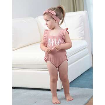 Shalofer 1st Birthday Outfit Cute Backless Bodysuit
