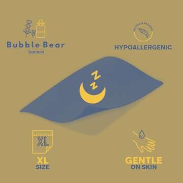 Gentle Tape Strips XL (40 Pcs - 1.5 Month) - Hypoallergenic Tape, Optimized Rest & Recovery, for Men & Women, Special Quality, Bubble Bear Scented, Latex-Free, Medical Grade (Yellow) (Small Kids Size)