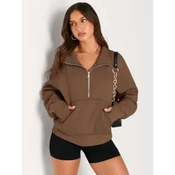 AUTOMET Cropped Pullover Sweatshirt for Women - Cozy Fashion