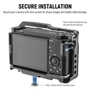NEEWER ZV-E10 Camera Cage Compatible with Sony ZV-E10, Aluminum Video Shooting Cage Rig with Arca Ty...