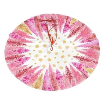 Gorgeous Snowflake Pink Winter Christmas Tree Skirt 36" for Festive Decor
