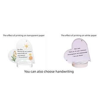 IEEK 2 PCS Acrylic Heart Shape Couple Photo Frame,Personalized Couples Gift for Lover Crystal Heart Picture Frame Decor Sign Heart Table Centerpiece for Coworker Appreciation Gift Teacher Thank You