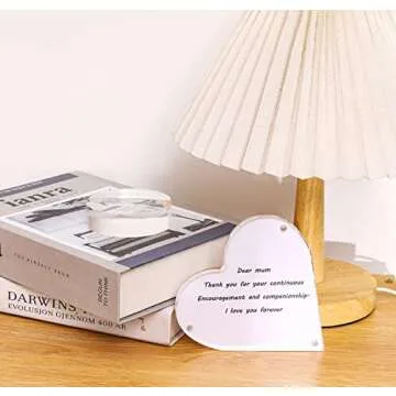 IEEK 2 PCS Acrylic Heart Shape Couple Photo Frame,Personalized Couples Gift for Lover Crystal Heart Picture Frame Decor Sign Heart Table Centerpiece for Coworker Appreciation Gift Teacher Thank You