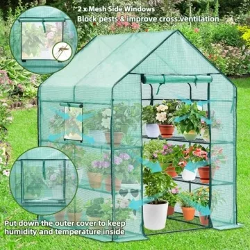 Ohuhu Durable Walk-in Greenhouse with 12 Shelves