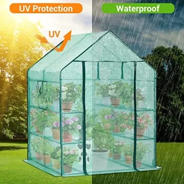 Ohuhu Durable Walk-in Greenhouse with 12 Shelves