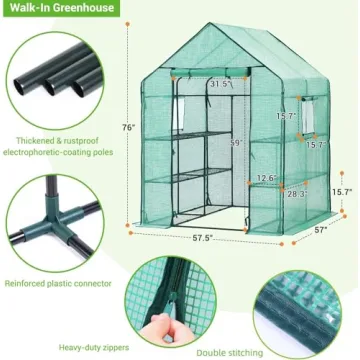 Ohuhu Durable Walk-in Greenhouse with 12 Shelves