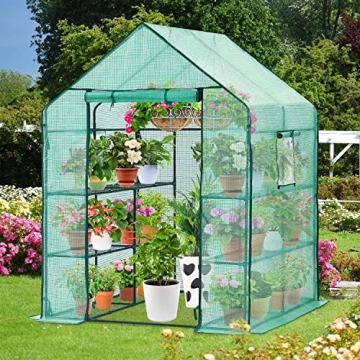 Ohuhu Durable Walk-in Greenhouse with 12 Shelves