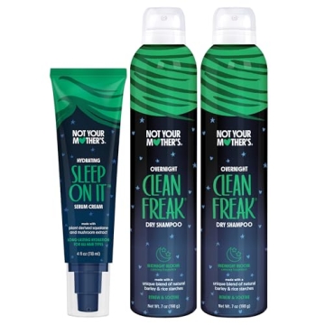 Not Your Mother's Overnight Clean Freak Hair Care Set with Serum Cream (3-Pack) for All Hair Types