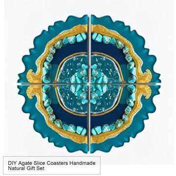 LET'S RESIN Geode Coaster Molds,Geode Agate Molds for Resin Casting,Silicone Coaster Molds for Making Geode Coasters, Resin Coasters, Cups Mats, Home Decoration