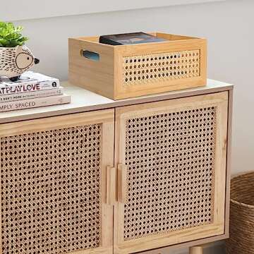 LaMorée Large Rattan Storage Basket for Home Decor