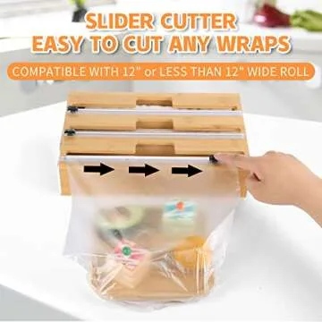 Vikow 3 in 1 Wrap Dispenser and Slide Cutter for Kitchen